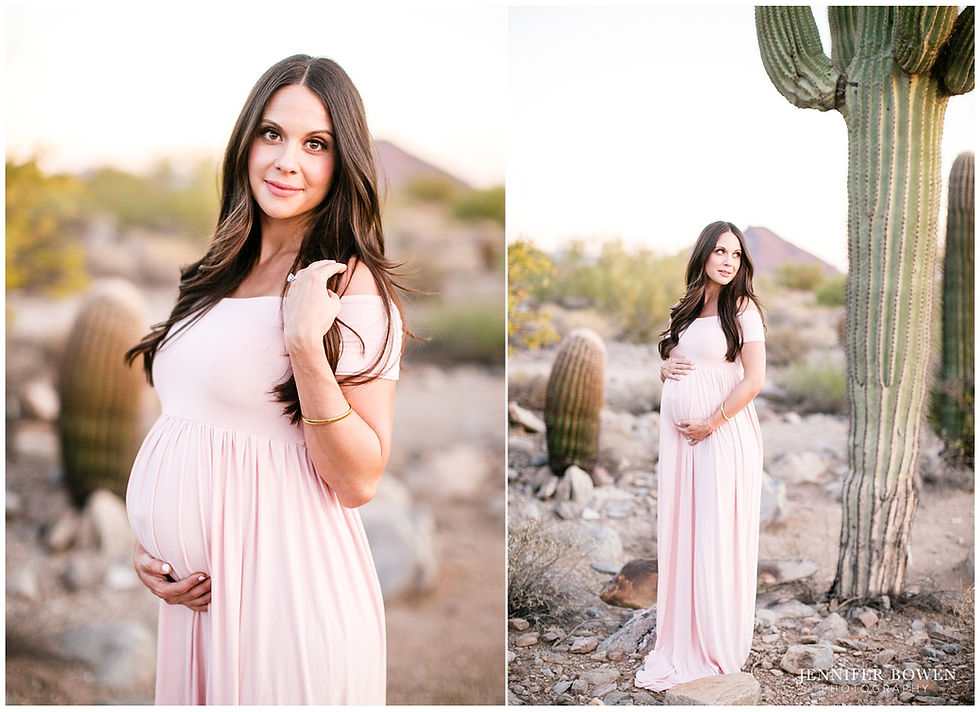 Pretty maternity session in the Arizona desert