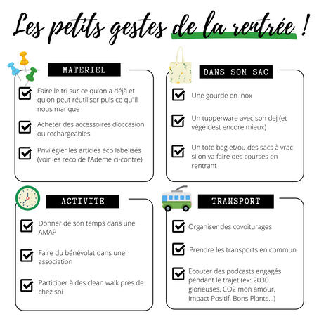 ✊ Une rentrée éco-responsable !