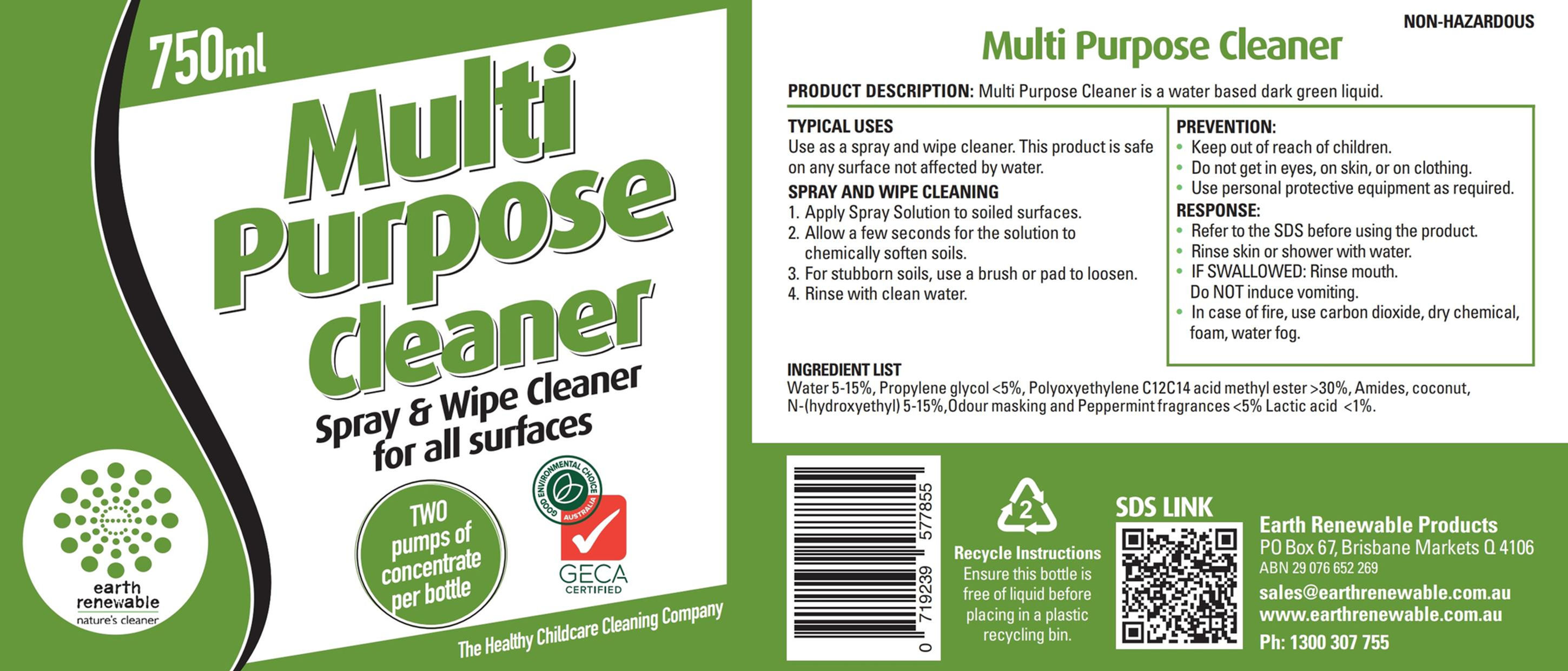Product label - Multi Purpose