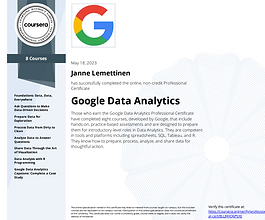 Google Data Analytics Professional Certificate