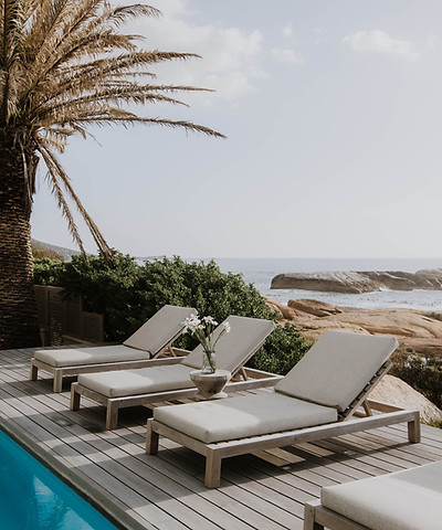 Beauitful pool setting at a Llandudno Beach house in Cape Town