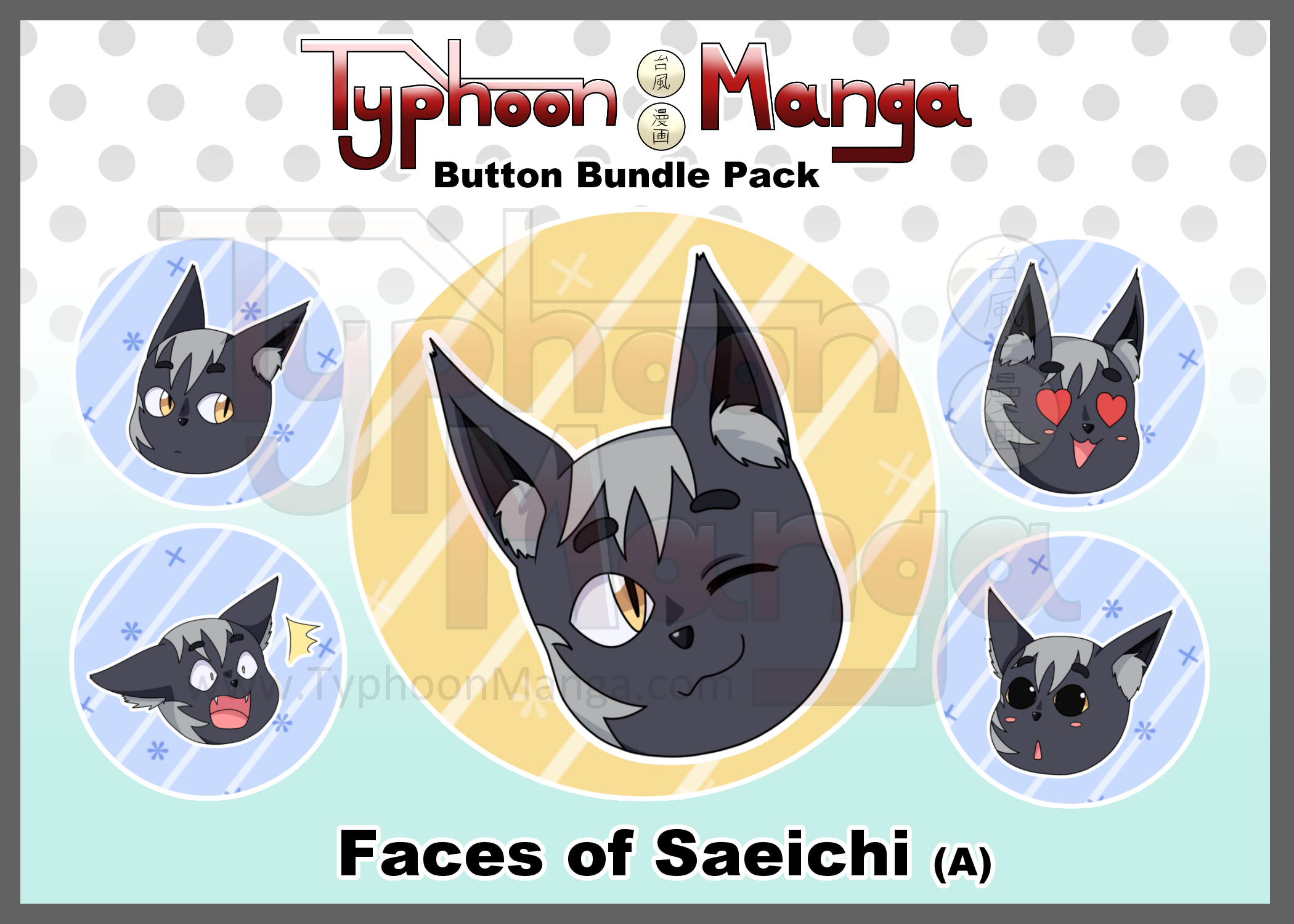 Button Bundle Packs Faces of Saeichi