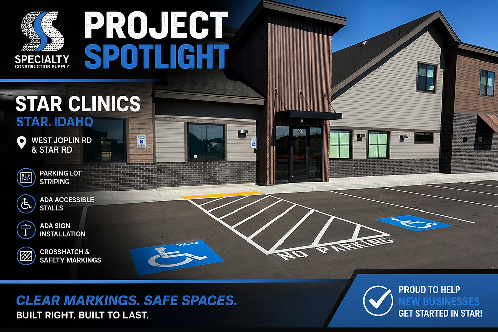 A completed job at Star Clinics by Specialty Construction Supply Signs and Stripes Division