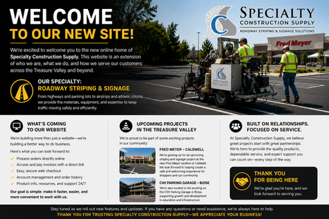 welcome letter to our new website