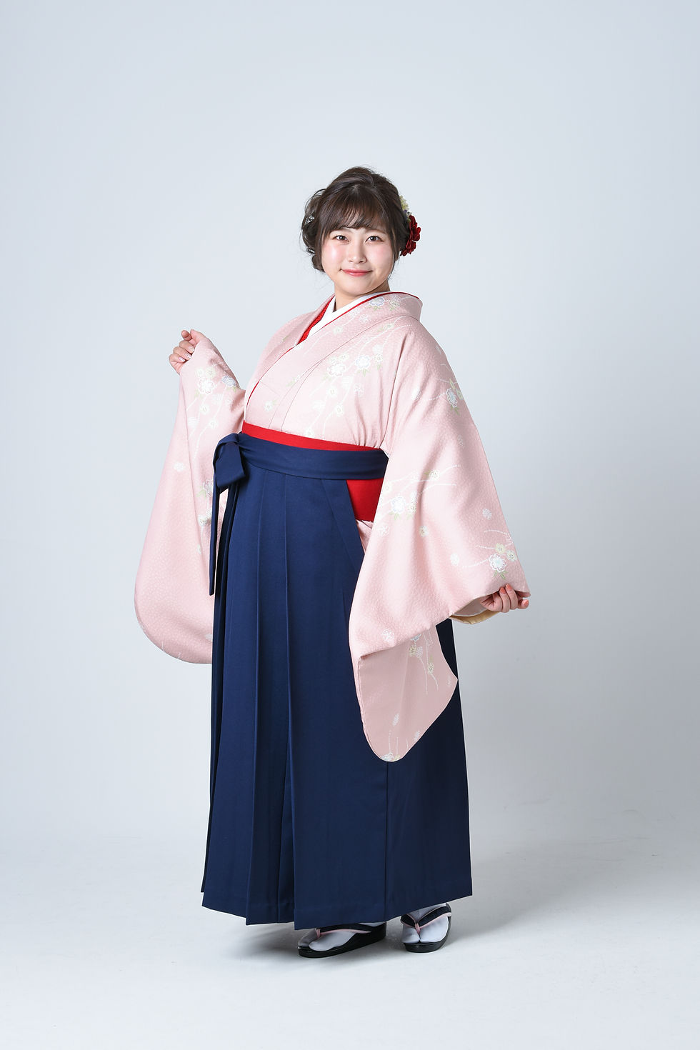 サムネイル： 3247b_set 華絞り ピンク＋紺無地袴