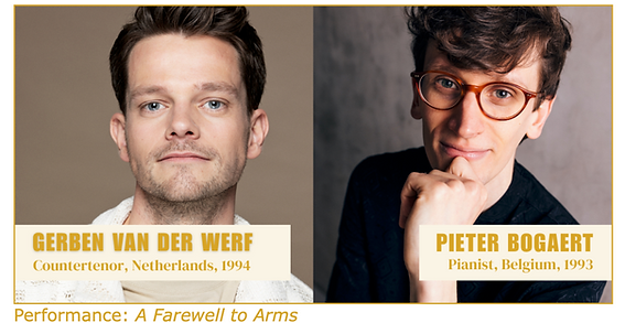 Young Dutch countertenor GErBEN VAN DER WERF & young Belgium pianist PIETER BOGAERT - chosen as finalists at the ICV Competition s'Hertogenbosch