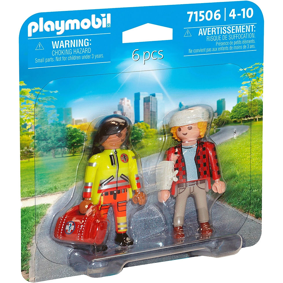PLAYMOBIL 71506 DuoPack Sanitäterin mit Patient, Konstruktionsspielzeug