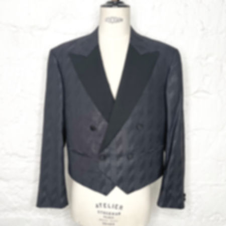 YVES SAINT LAURENT - Grey and black short jacket