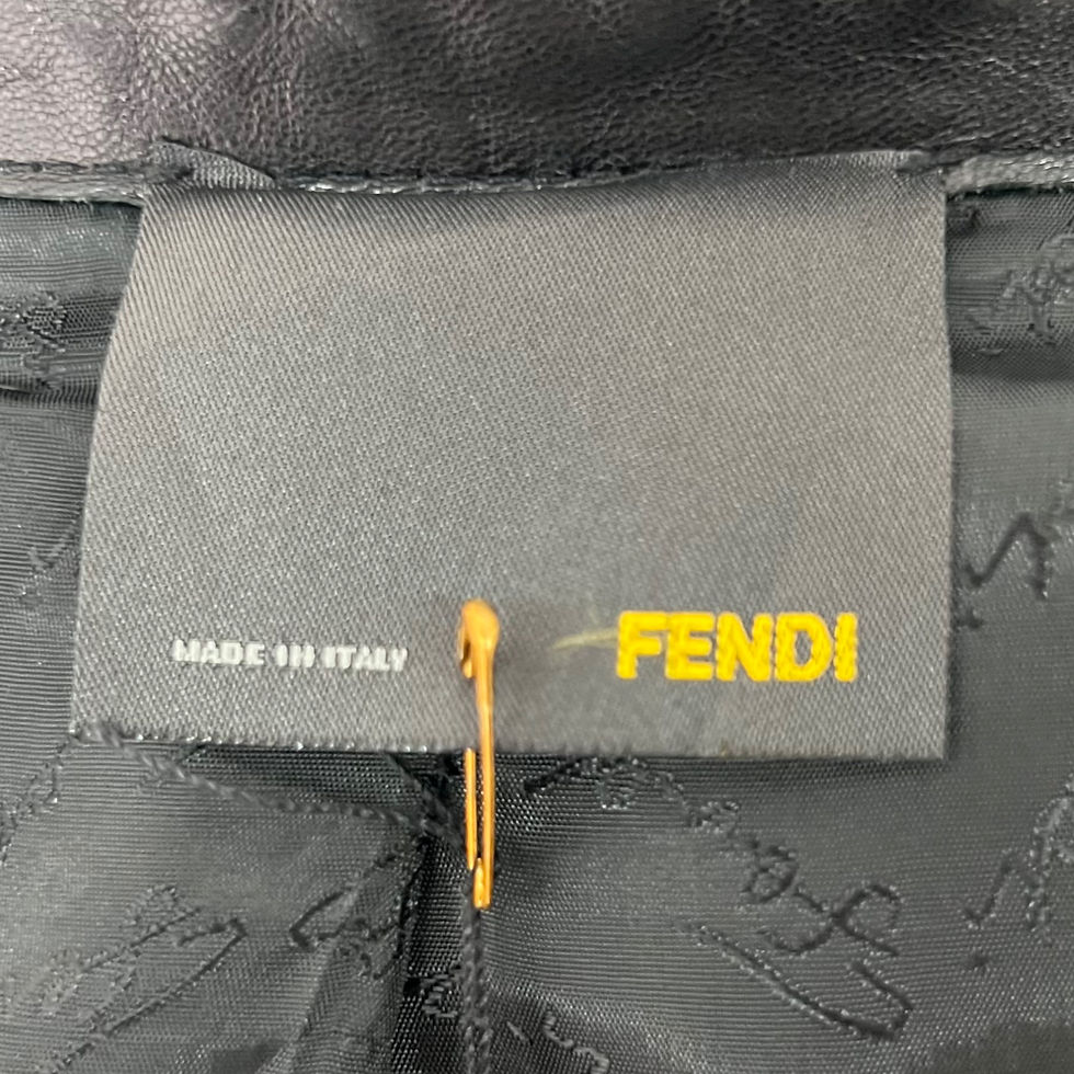 Miniature : FENDI - Black short leather jacket