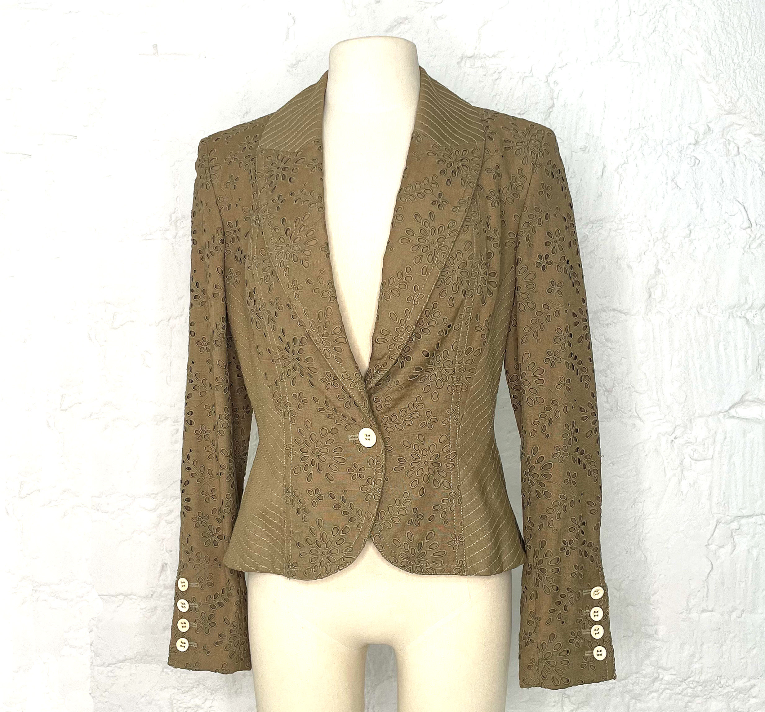 CHRISTIAN DIOR - Striped blazer with embroidery