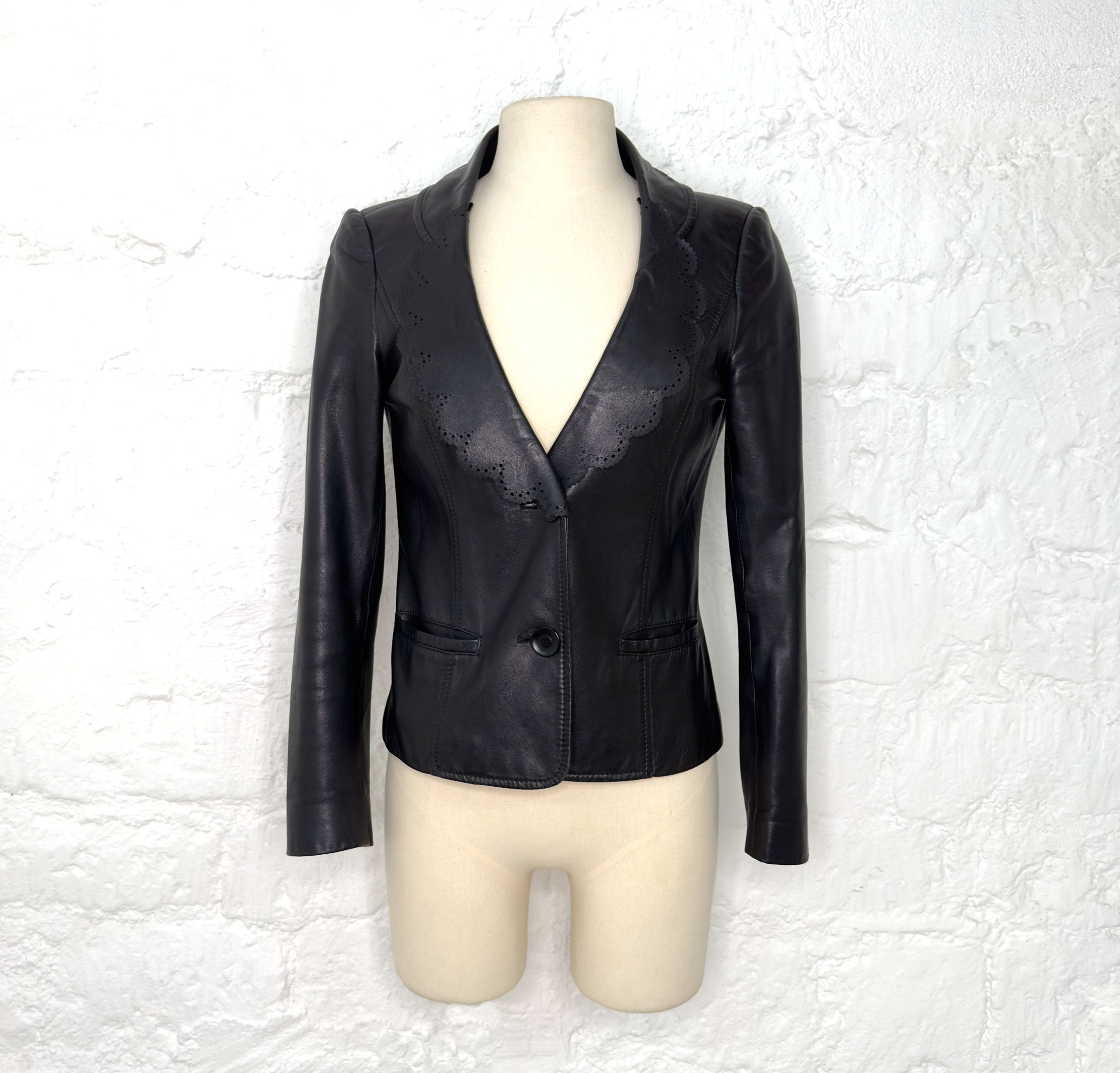 VALENTINO -  Leather Black Jacket