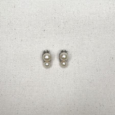 VINTAGE - Pearly glass bead clip earrings