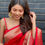 Thumbnail: SPRING RED WOVEN BANARASI SILK SAREE