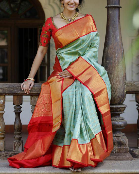 LITCHI PEACH WOVEN BANARASI SILK SAREE