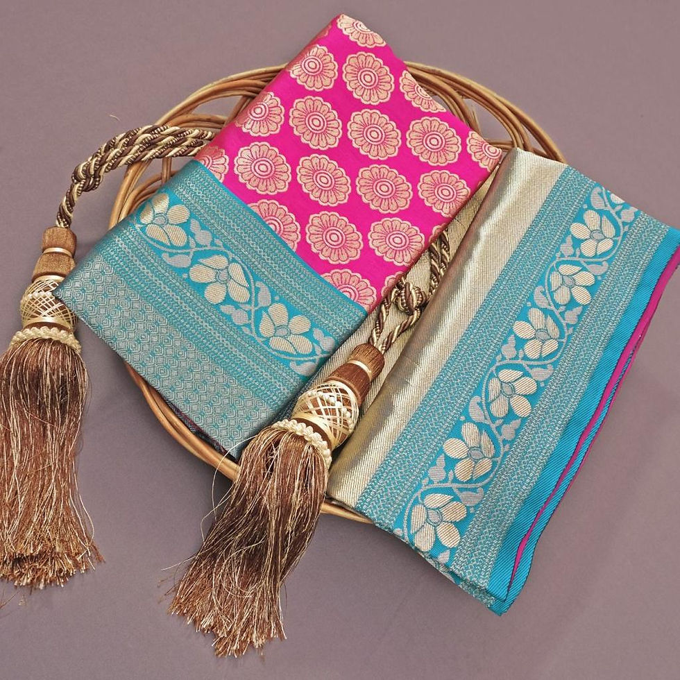 Thumbnail: Pink Silk Beautiful Saree Pink Round