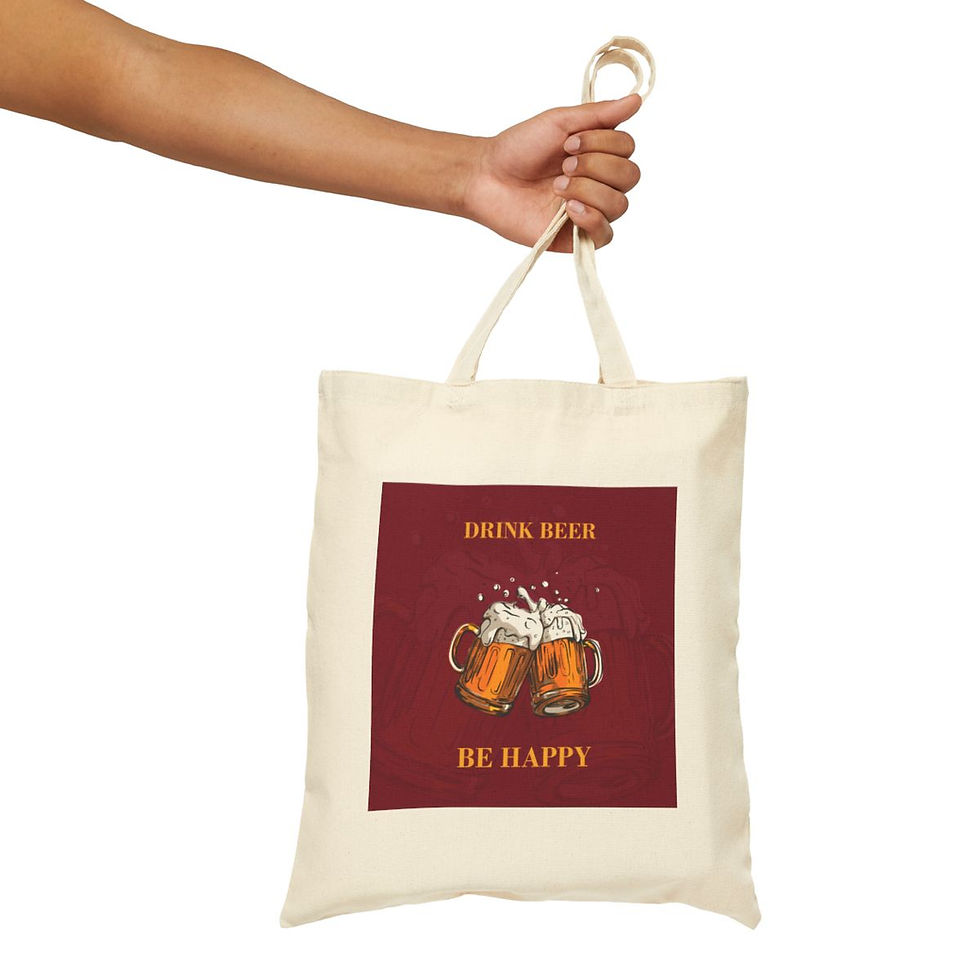 Thumbnail: Drink Beer Be Happy Tote Bag