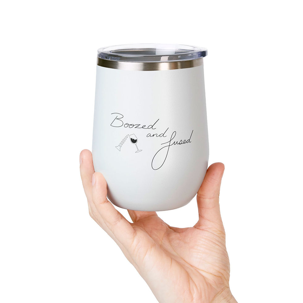 Thumbnail: “Boozed and Fused” Wine Tumbler