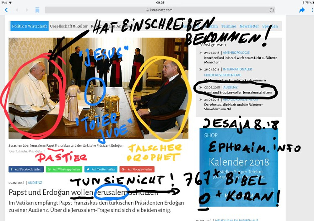 Franzikus und Erdogan Jerusalem