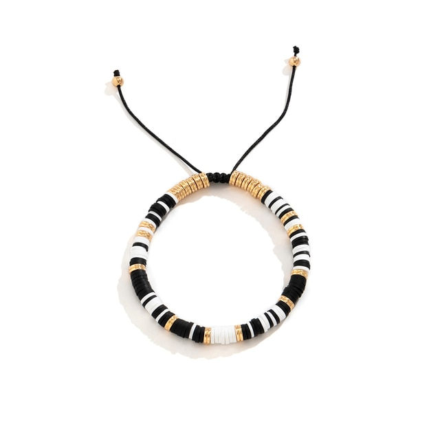 Thumbnail: IngeSight.Z White Black Color Soft Clay Beads Choker Necklaces for Women Men