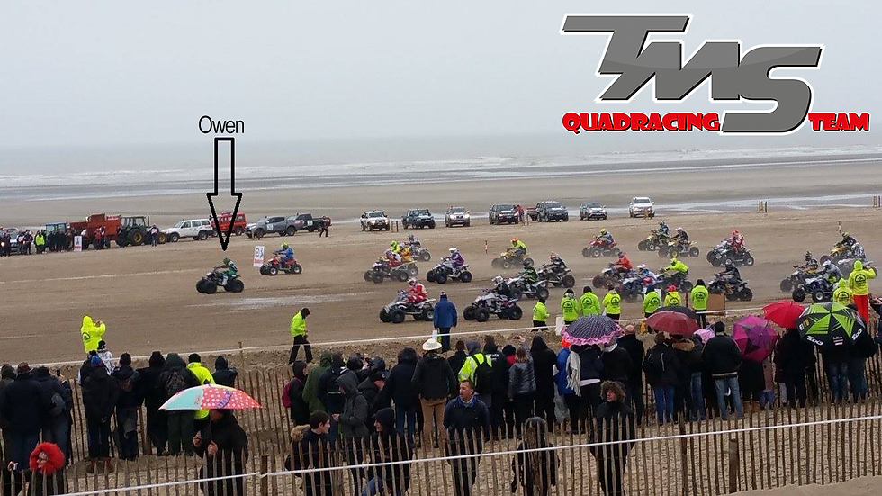 De 'kopstart' van Owen in zijn eigen rij van 50 rijders!