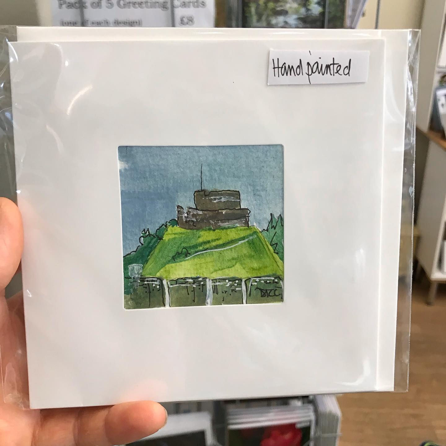 Mini Painting of Launceston Castle Card by Dee Coward