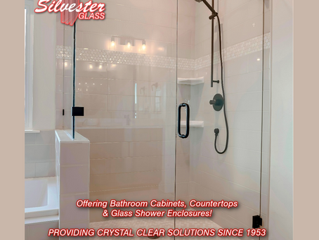 Elevate Your Bathroom with Silvester Glass: Cabinets, Countertops, and Glass Shower Enclosure