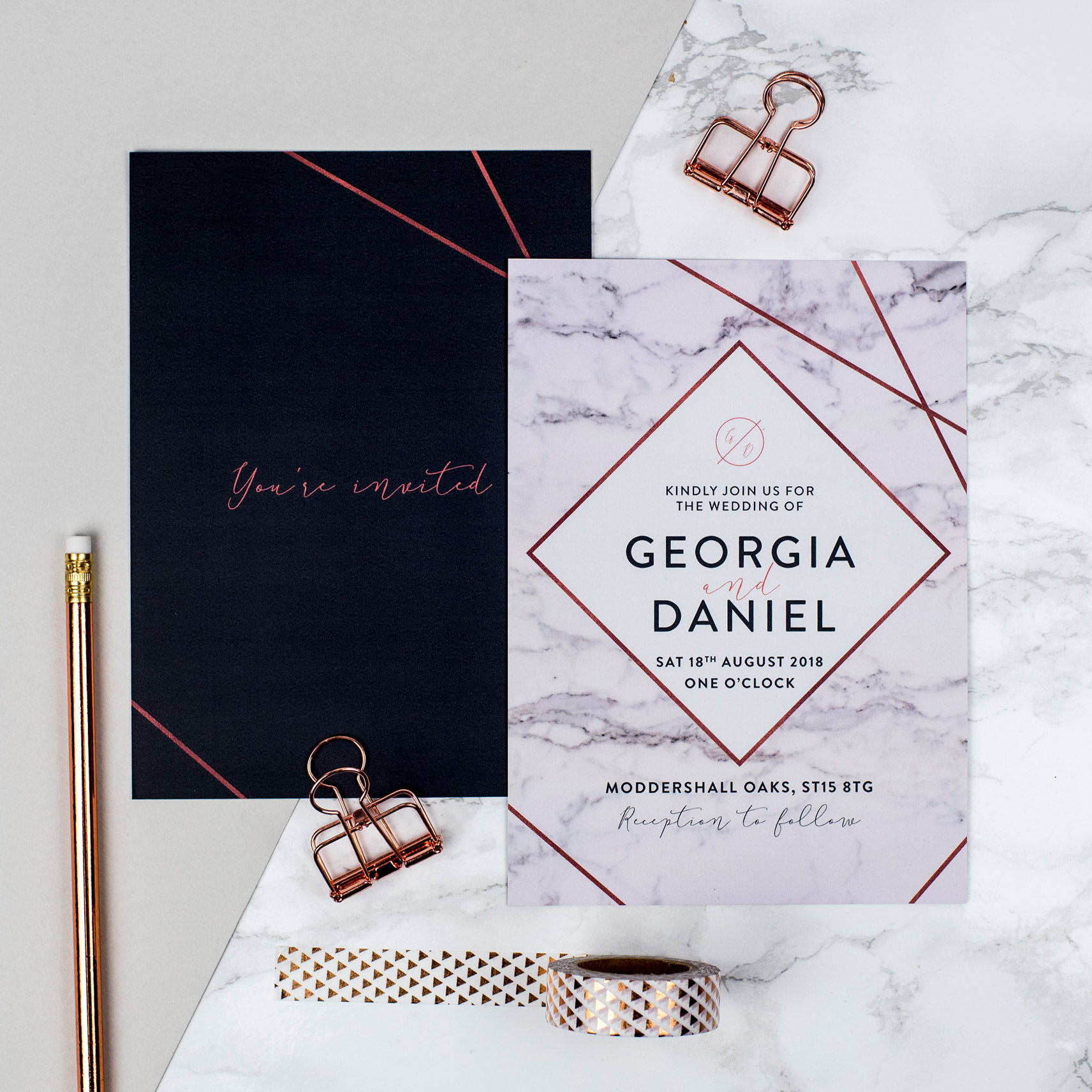 Unmistakably Marble Invitation Card