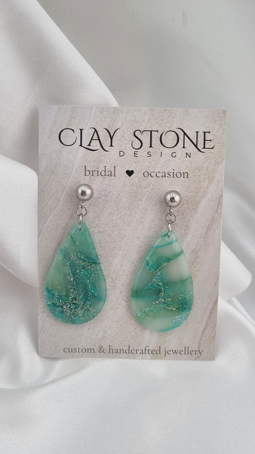 Thumbnail: Wendy Ball Stud Earrings - Aqua Marble