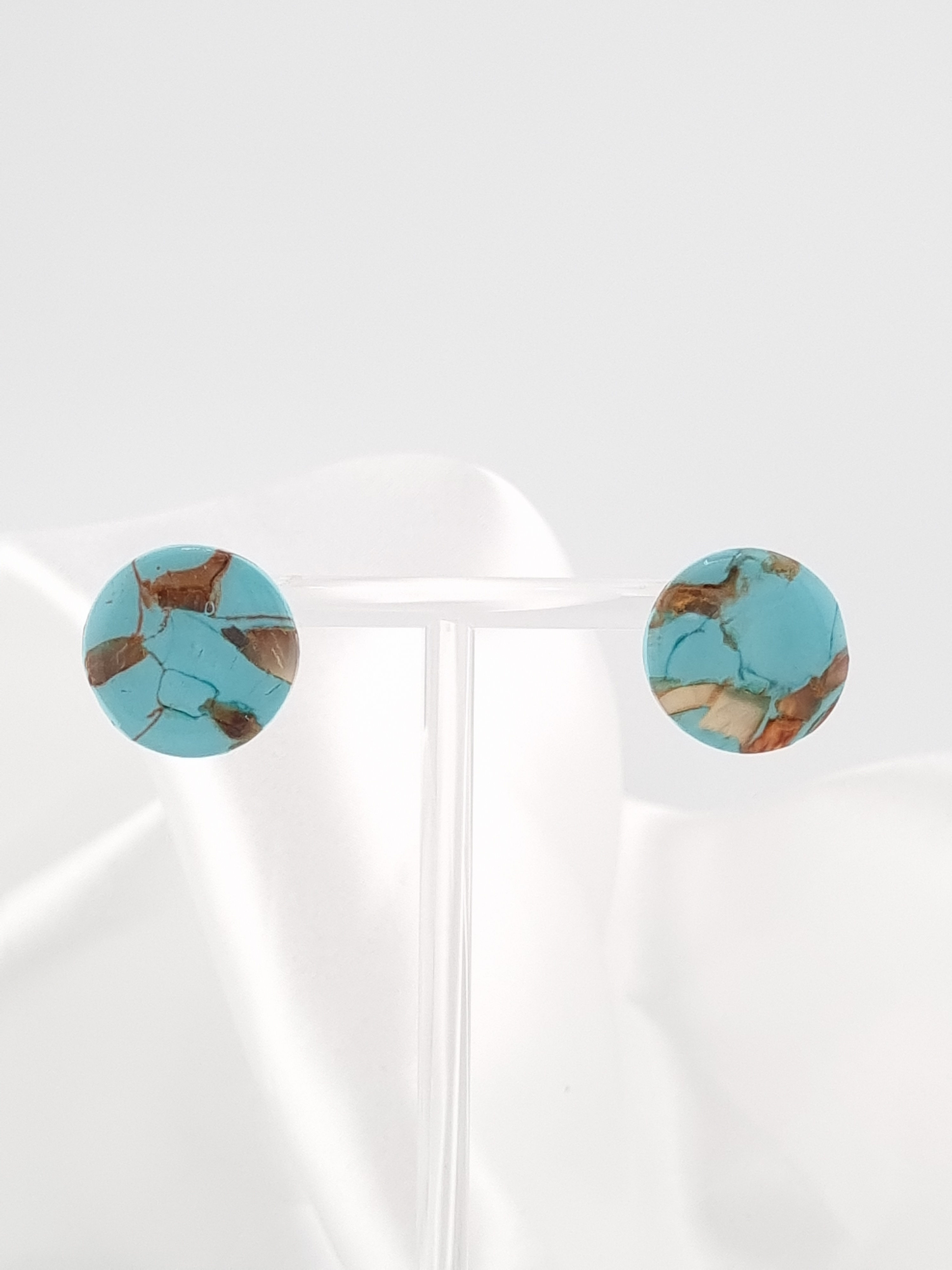 Courtney Stud Earrings - Turquoise faux stone