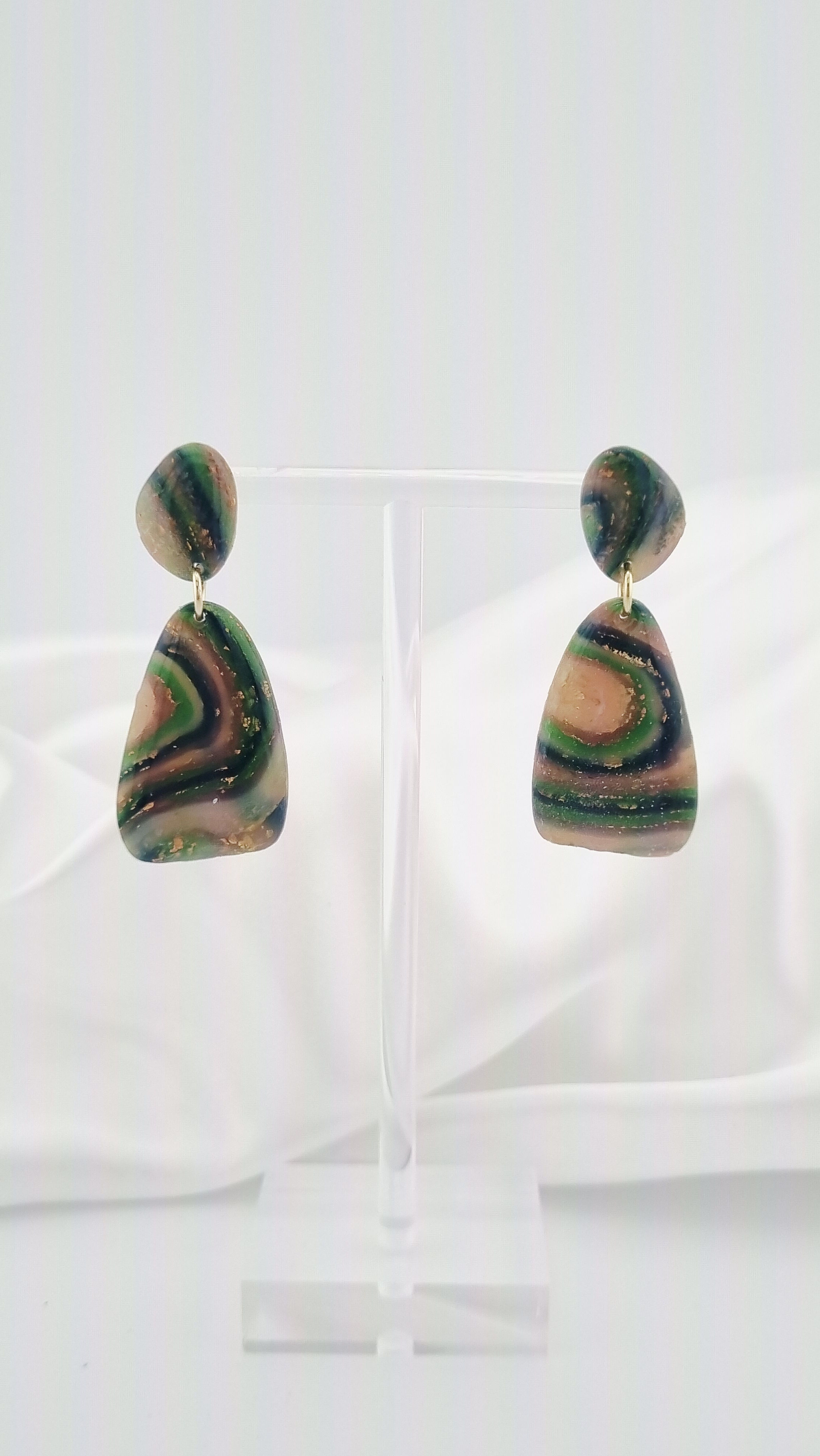 Kylie Dangle Earrings - Green Agate