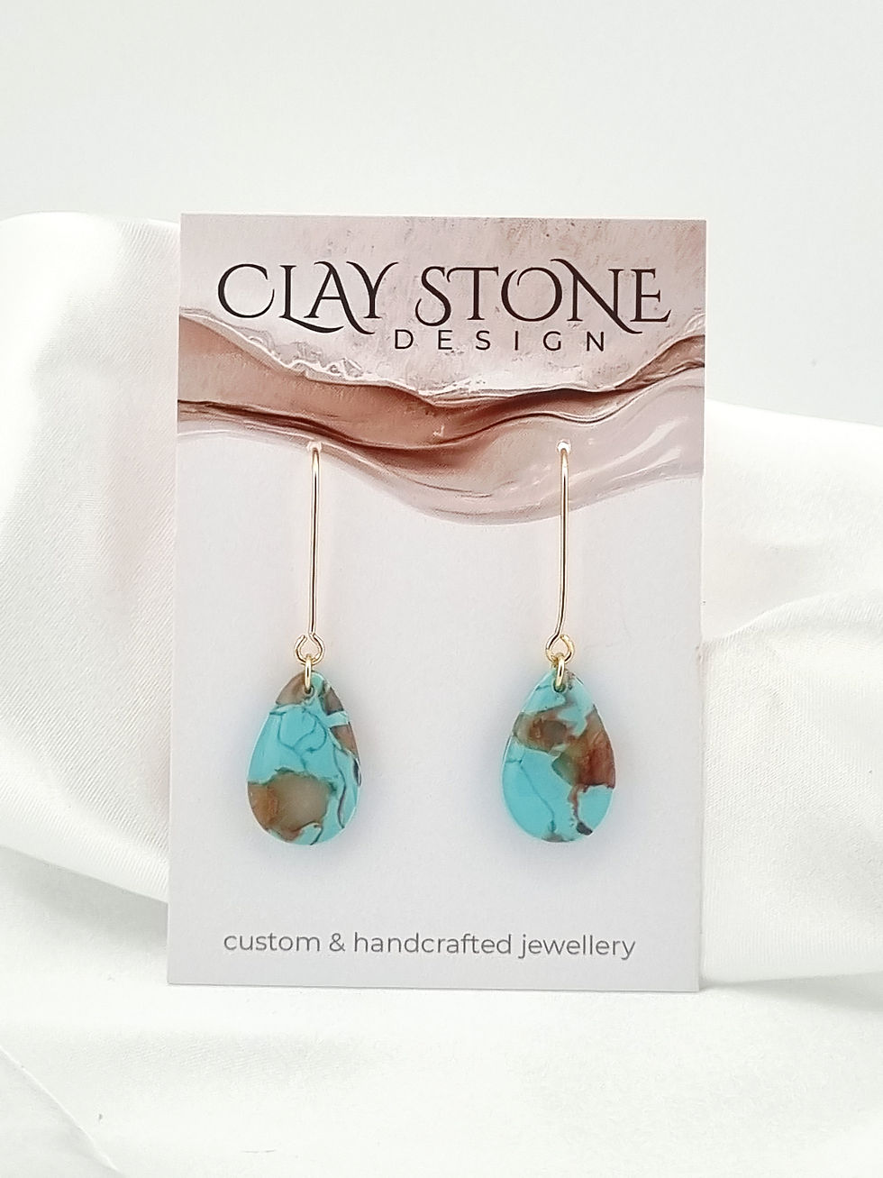 Thumbnail: Daphne Hook Earring - Turquoise faux stone