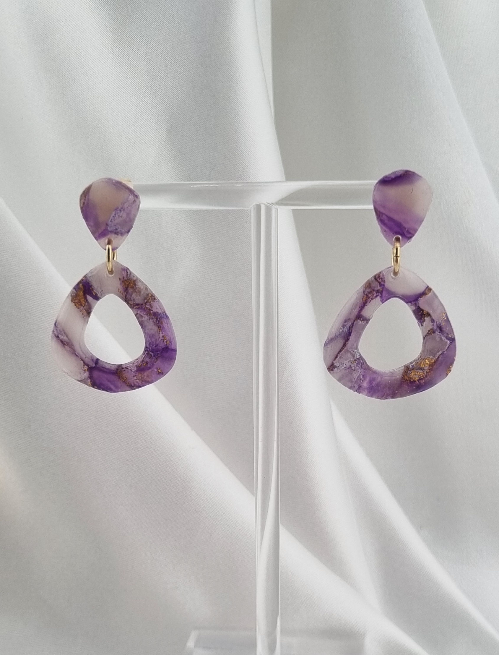 Violet marble med open loop pc stud