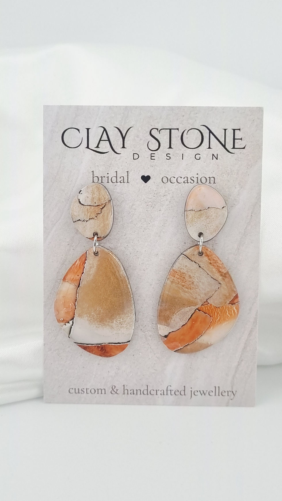 Thumbnail: Sophie Dangle Earrings - Amber Sandstone