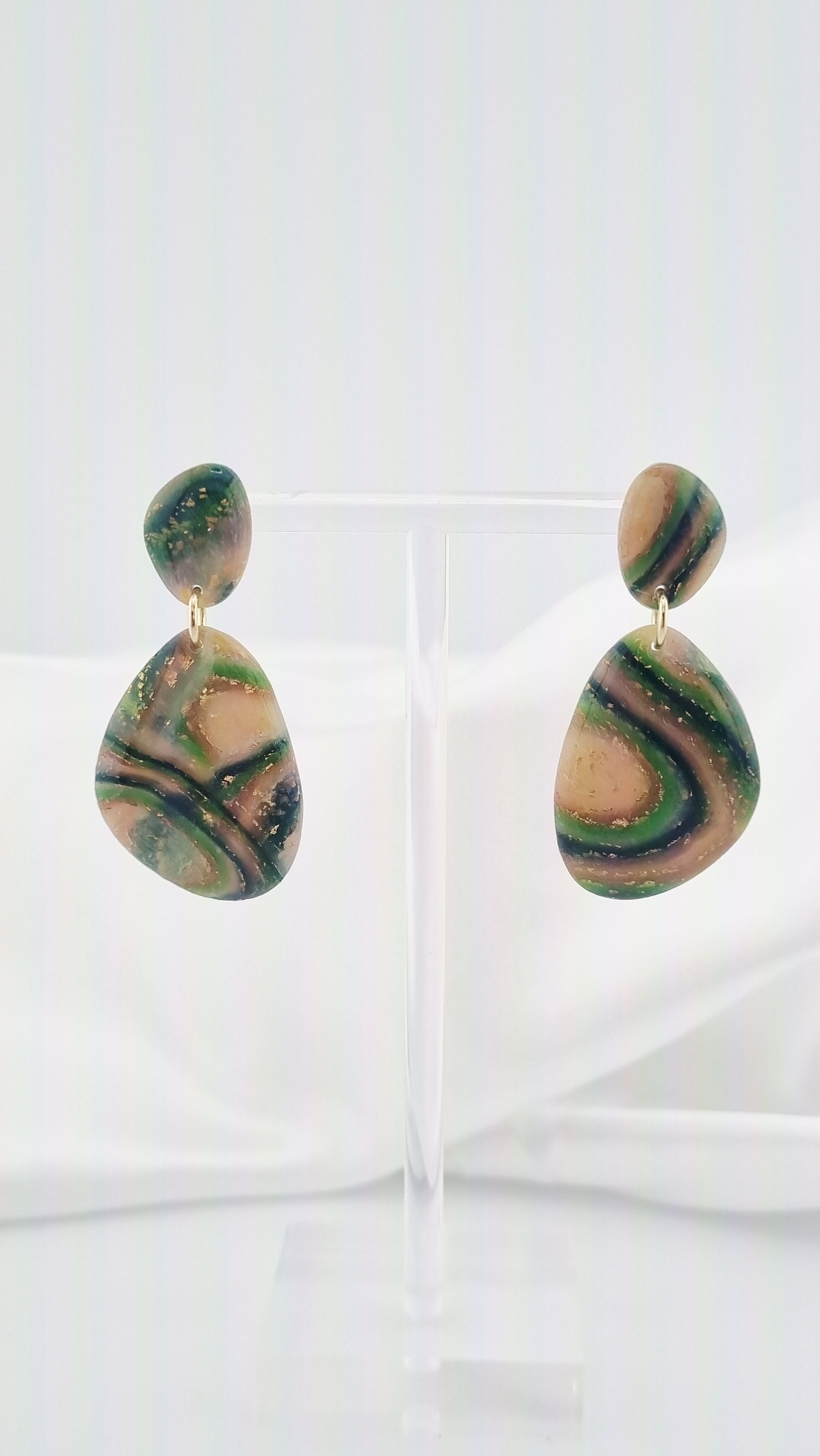 Sophie Dangle Earrings - Green Agate