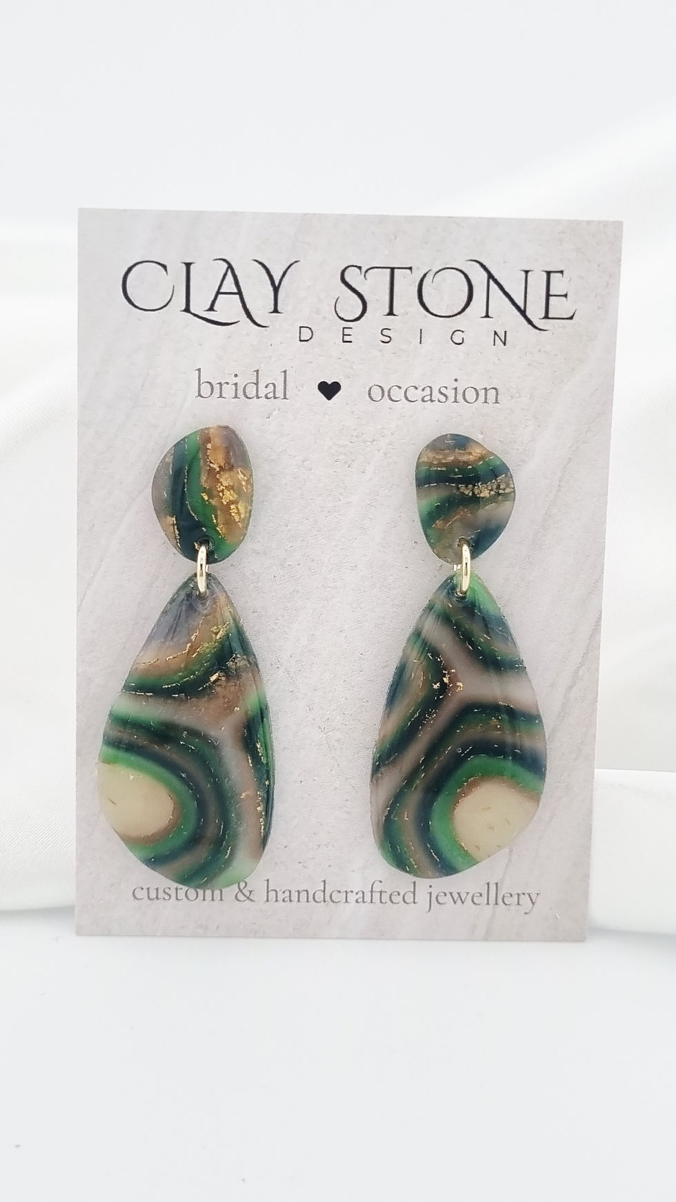 Thumbnail: Stacey Dangle Earrings - Green Agate
