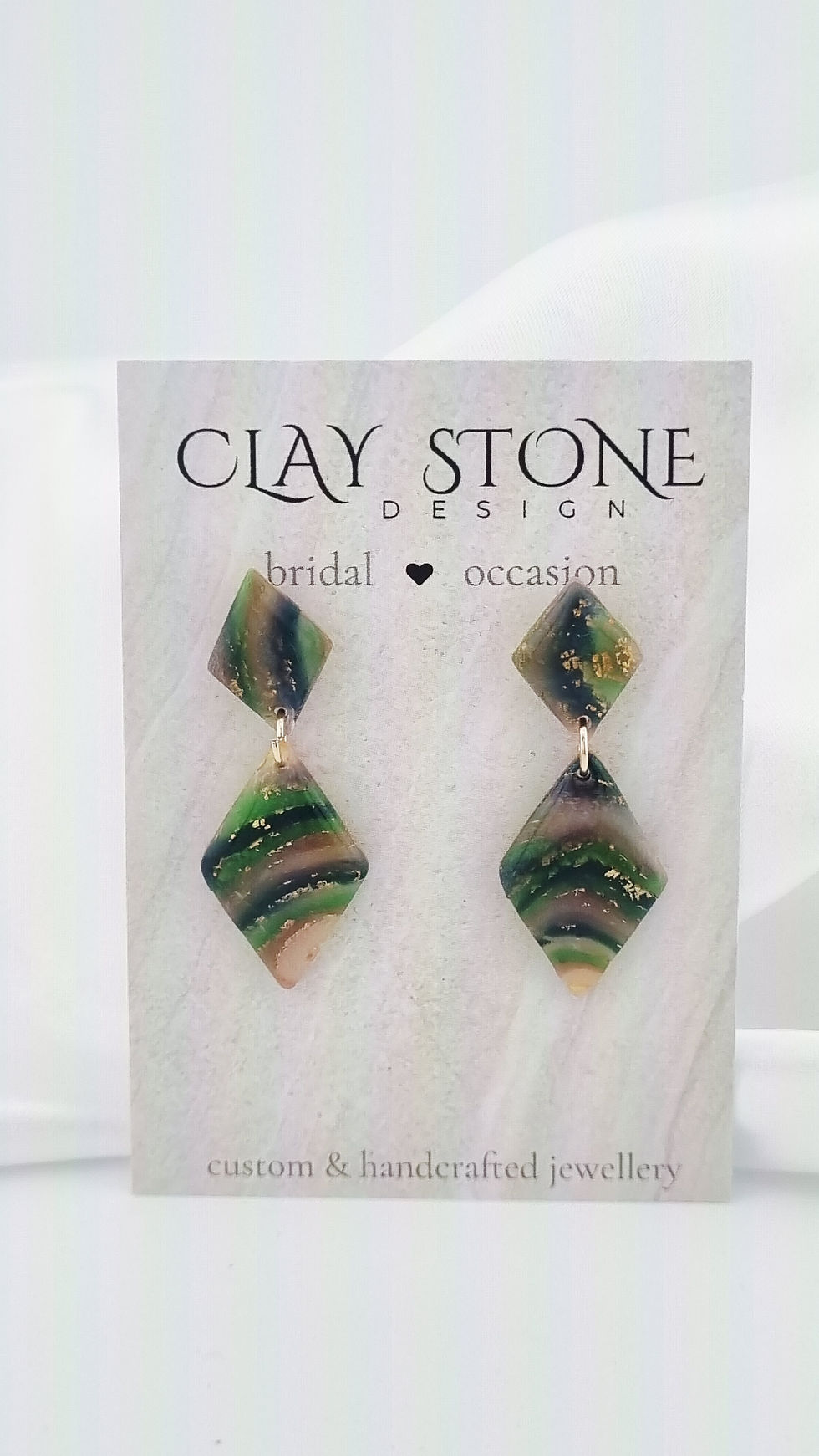 Thumbnail: Debbie Small Dangle Earrings - Green Agate