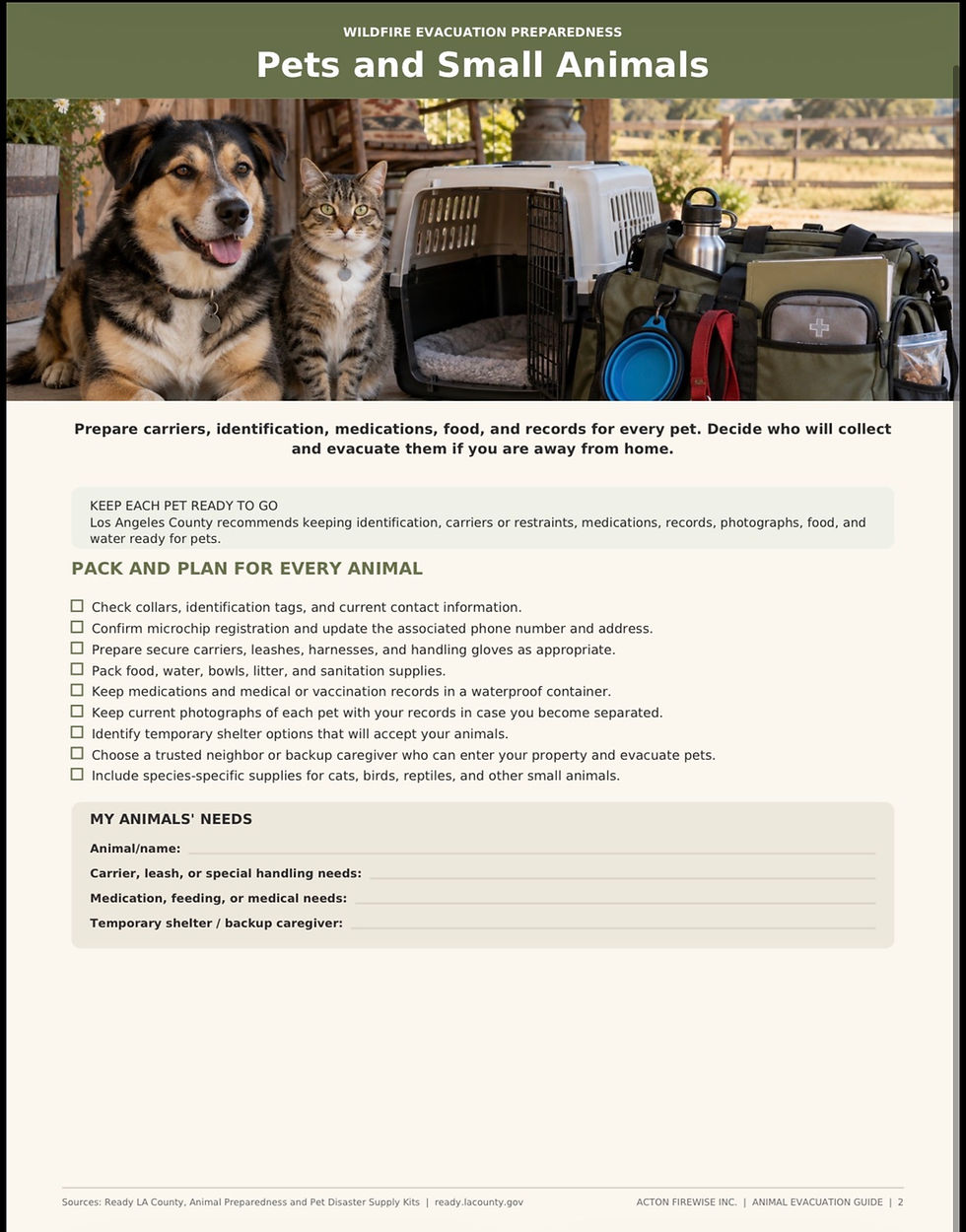 Pets and small-animal wildfire-evacuation guide