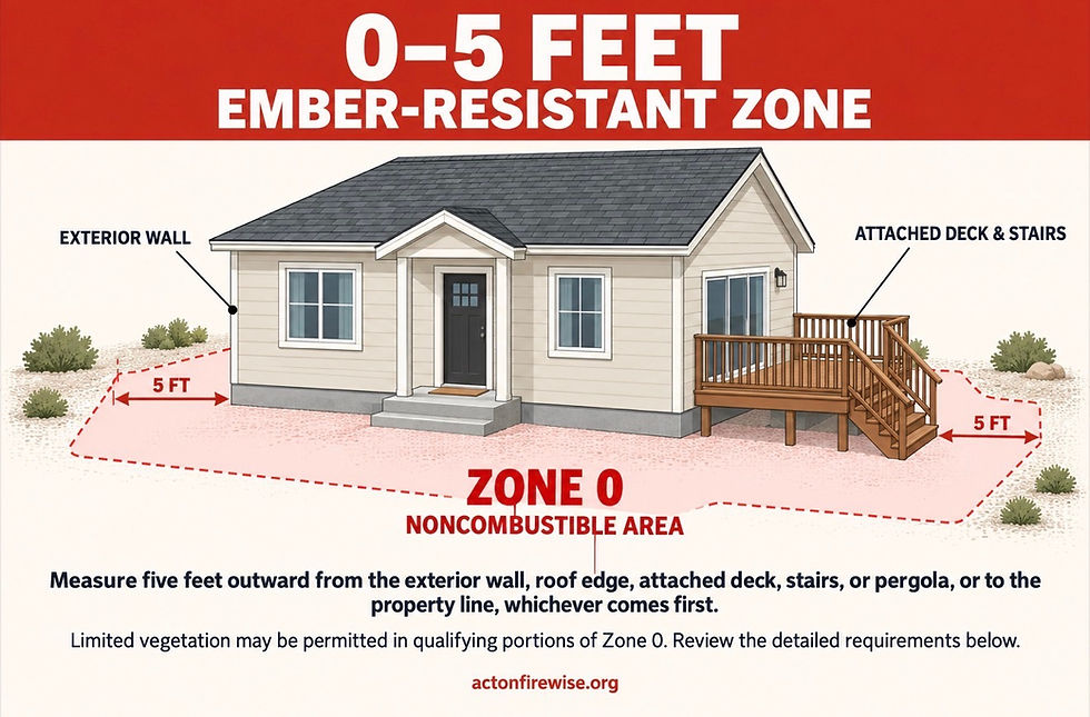 An illustration of What is zone 0 describing how to measure from the structure.