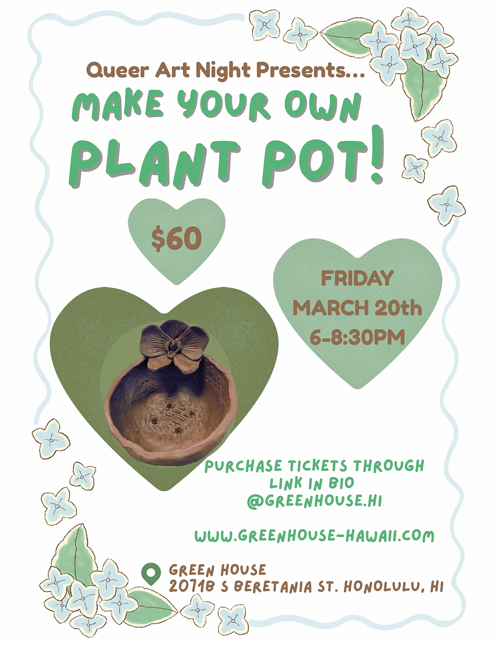 QUEER ART NIGHT CERAMICS with Minami! make your own plant pot!