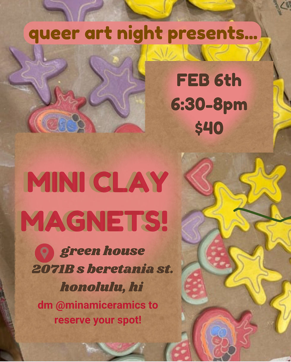 queer art night clay workshop!
