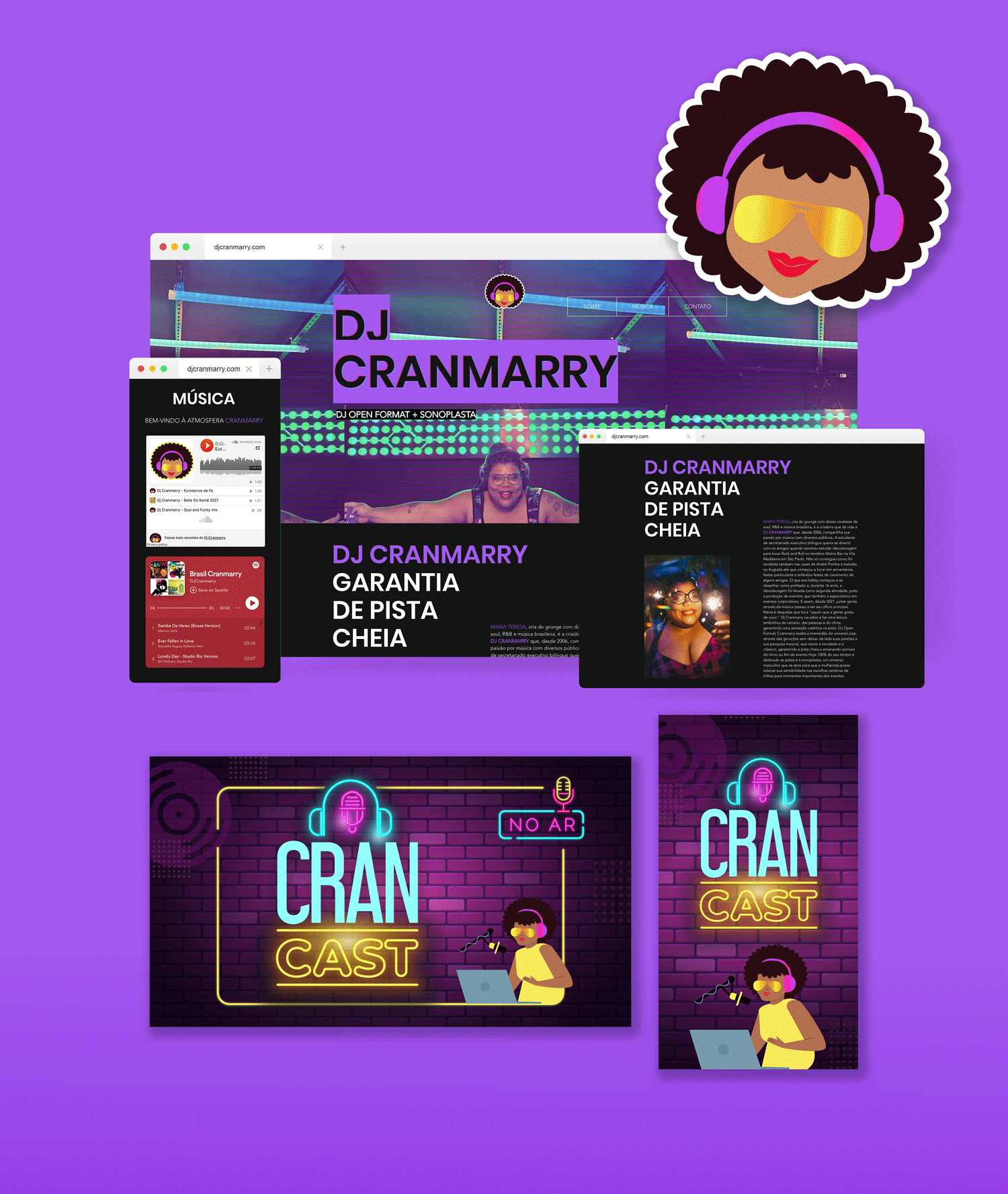 Identidade visual e site DJ Cranmarry