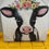 Thumbnail: Cow With Floral Crown Canvas