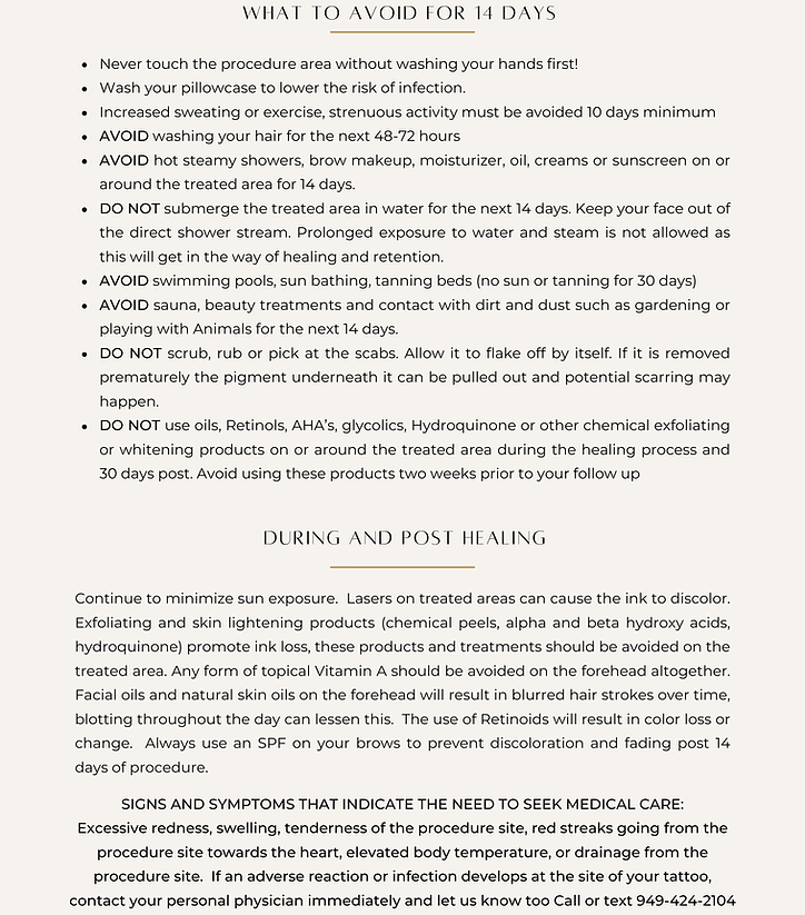 Microblading/ Nano Aftercare