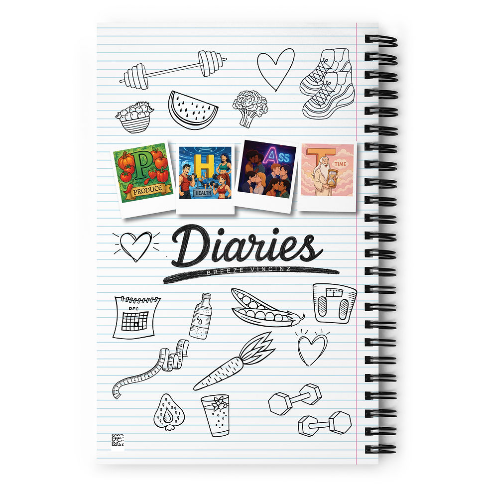 Spiral bound notebook with text 