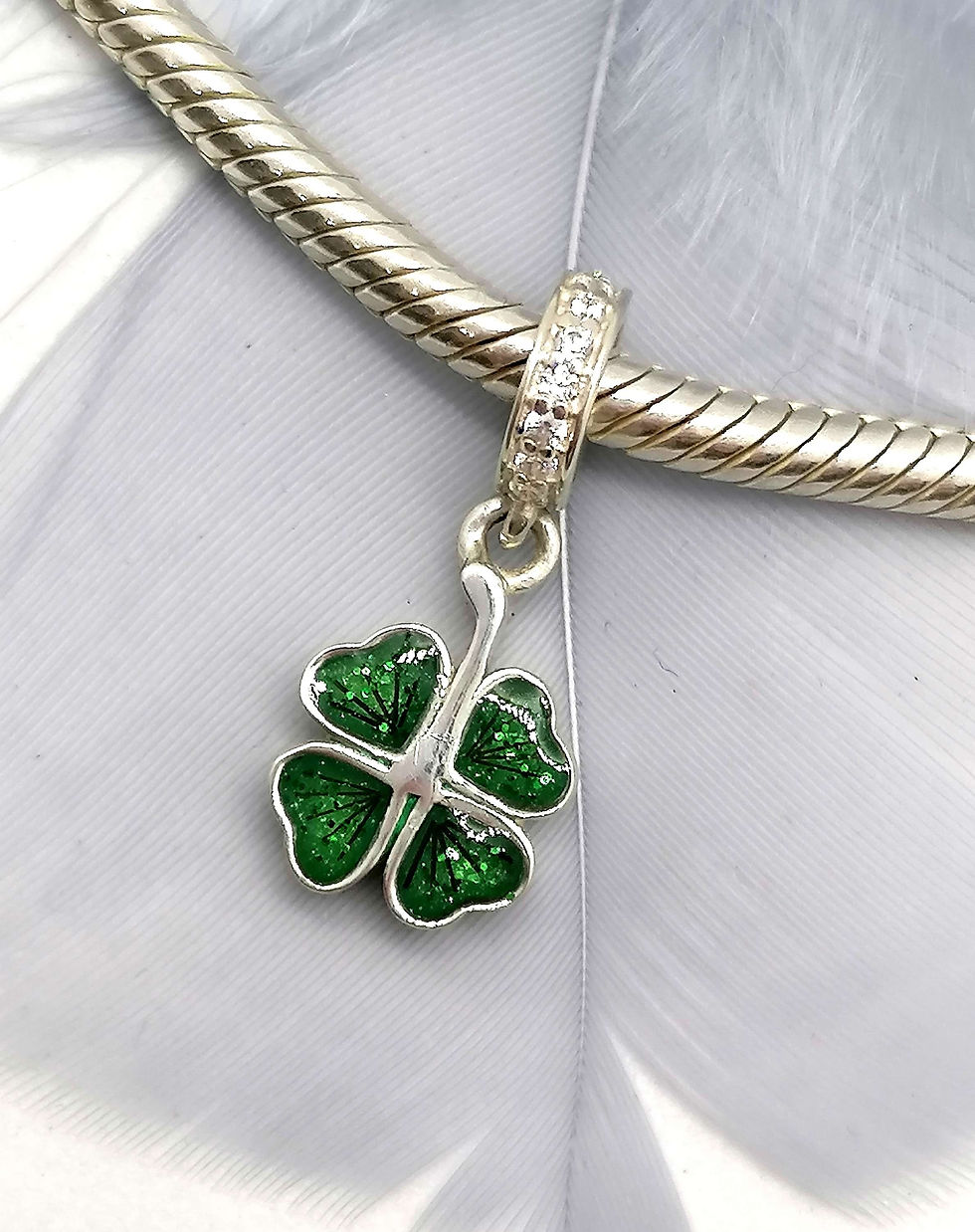 Four leaf clover dangle charm