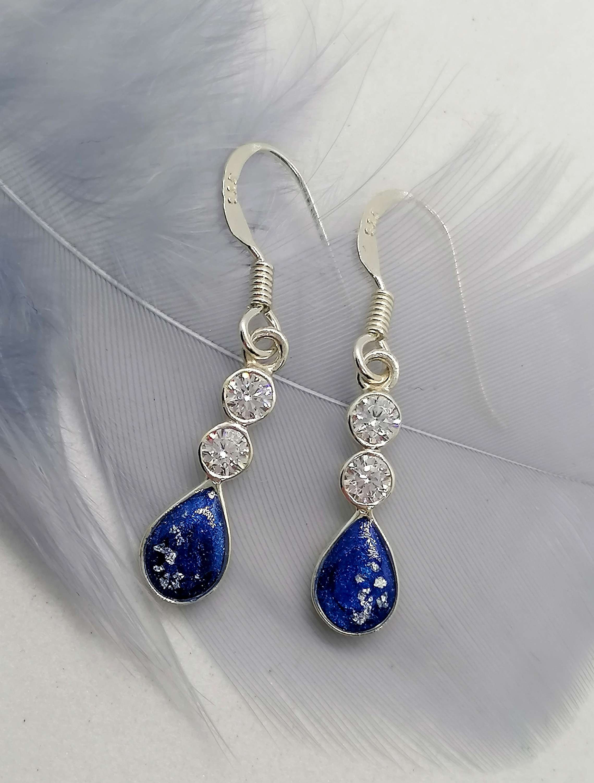 Tear drop earrings with CZ 