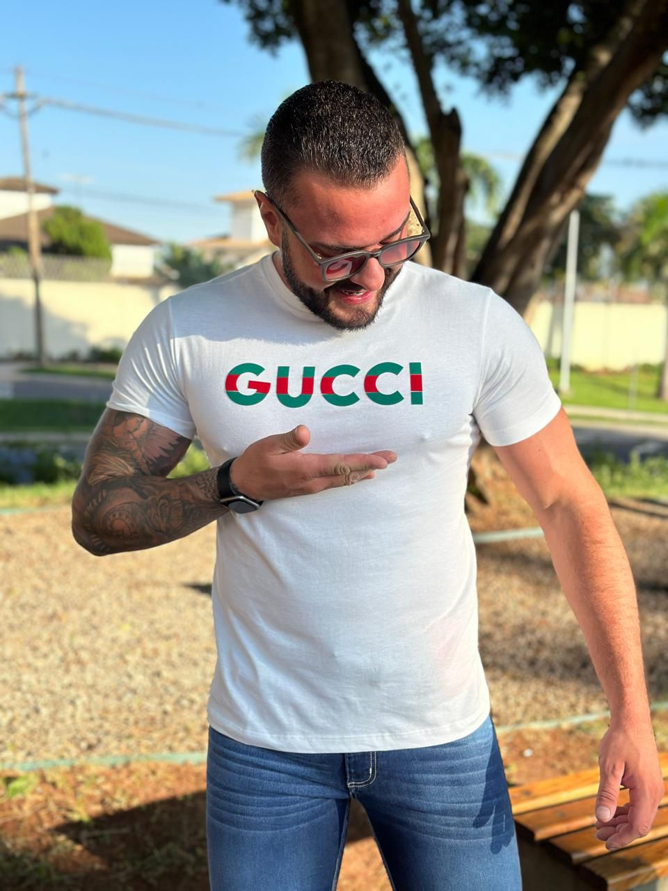 Camiseta Gucci Branco Ref.A-4196