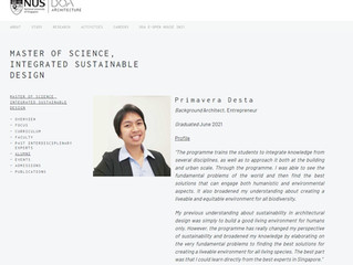 It's an Honor to be listed among the Outstanding Alumni of NUS MSc Integrated Sustainable Design