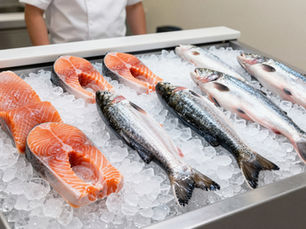 raw salmon and fish