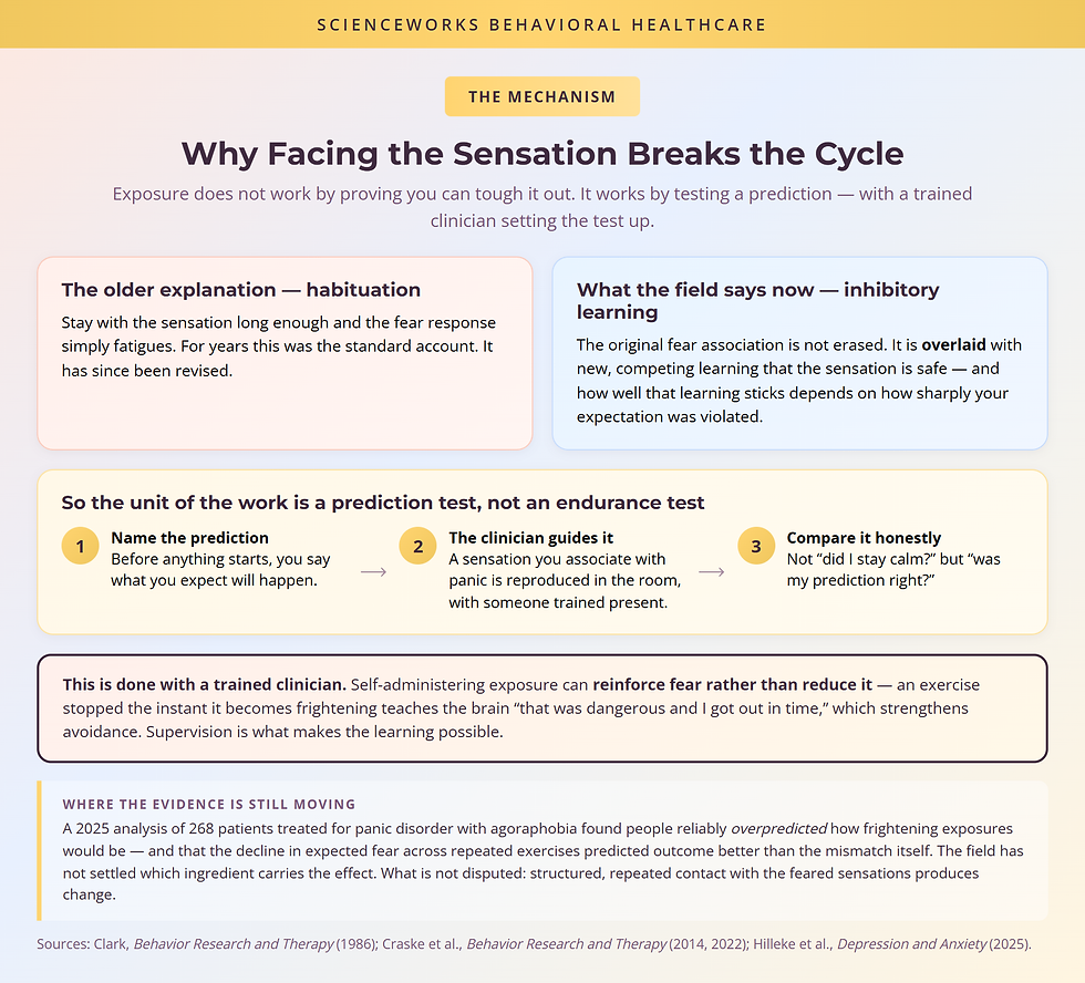 Why facing feared body sensations reduces panic: habituation compared with the current inhibitory-learning account of expectancy violation